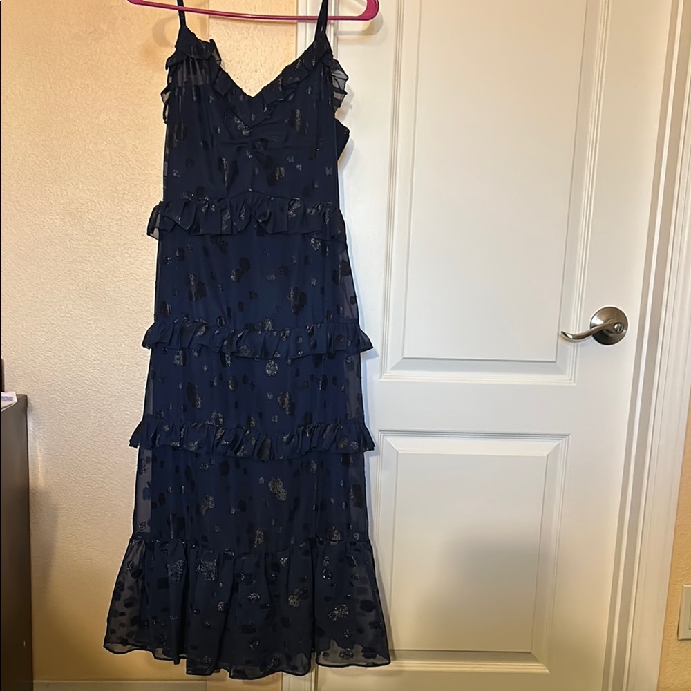 MICHAEL Michael Kors Blue Tiered Sundress with Spaghetti Straps